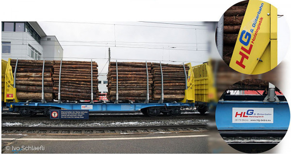 Sudexpress S657115 - ÖBB Innofreight Doppel-Holztransportwagen Sggmrrs Ep.6, "HLG Berba"