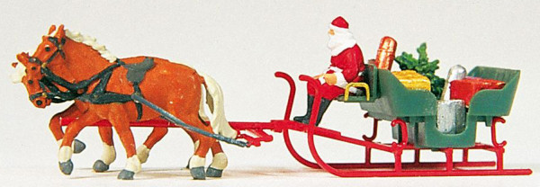 Preiser 30448 - Schlitten, Weihnachtsmann, Pakete