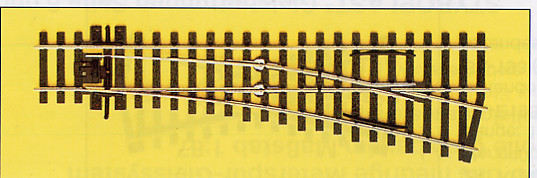 Peco SLE191 - Code75 Weiche rechts 12*, Länge: 185mm, kleiner Radius 610mm, leitendes Herzstück