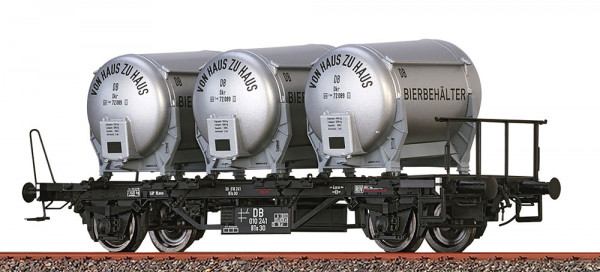 Brawa 50606 - DB Behältertragwagen BTs30 mit Ddikr621 Behältern "Von Haus zu Haus"