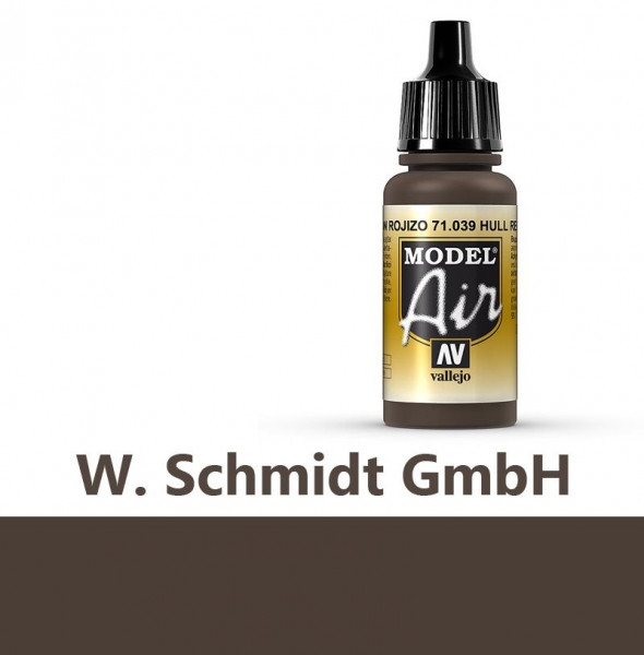 Vallejo 771039 - Model Air Schiffsrumpf-Rot, 17 ml