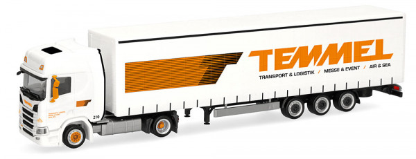 Herpa 321792 Scania CR 20 Hochdach Lowlinergardinenplanen-Sattelzug "Temmel/Natascha Stoni" (A)