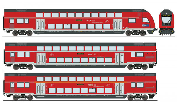 Roco 6210144 - DB AG Set 3-teilig Doppelstockwagen verkehrsrot Ep. 6, München-Salzburg-Express, DCC-