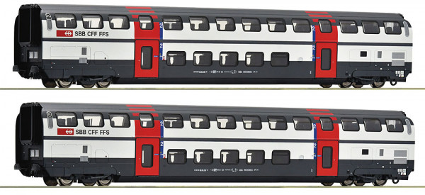 Roco 6200216 - SBB Set 2-teilig Doppelstockwagen 2.Klasse B "IC 2000" Ep.5-6