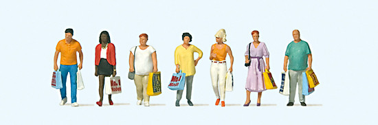Preiser 10737 - Einkaufende, 7 Figuren