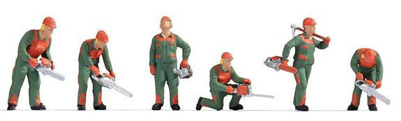 Noch 12956 - Waldarbeiter mit Sound, 6 Figuren