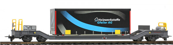 Bemo 2289168 - RhB Sbk-v 7708 mit Planenbehälter "Gfeller" schwarz