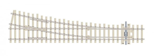 Peco SLE1095 - Code75 Weiche rechts Betonschwellen mittlere Länge 219mm, leitendes Herzstück