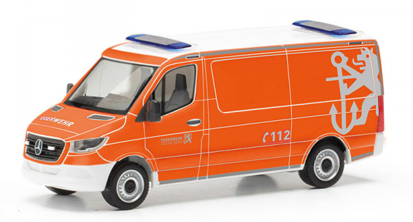 Herpa 099028 - Mercedes-Benz Sprinter ´18 Halbbus Flachdach "Feuerwehr Düsseldorf" (Nordrhein-Westfa