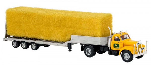 Brekina 85984 - Mack B61 mit beladenem Tieflader, gelb