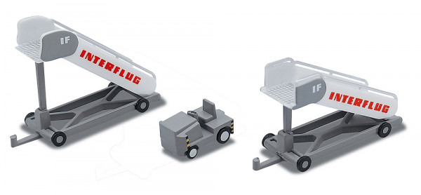 Herpa 573153 - Interflug historic passenger stairs (2) with tractor (1)