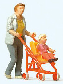 Preiser 28079 - Frau mit Buggy