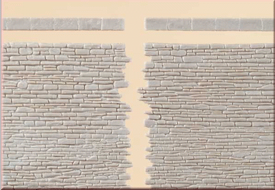 Auhagen 42649 - Steinmauer mit Abschlusssteinen 2 Stück