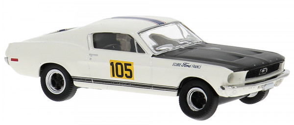 Brekina 19614 - Ford Mustang Fastback, 1968, Ecurie Ford France, #105, 1:87