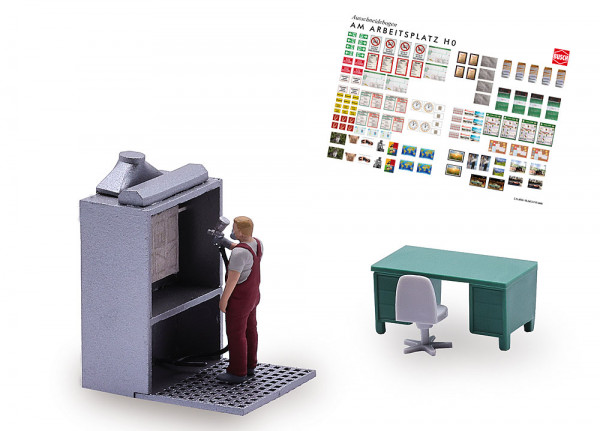 Busch 79905 - Action Set: Lackierer mit Kabine
