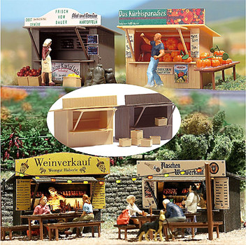 Busch 1055 - Zwei Verkaufsbuden ideale Ergänzung zu Weihnachtsmarkt 1059