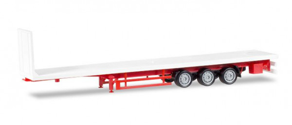 Herpa 076845 - Lowliner-Flachbett-Auflieger 3-achs, weiß