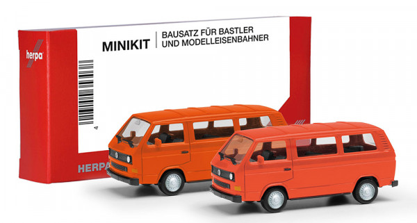 Herpa 013093-006 - MiniKit VW T3 Bus, leuchrot und orange