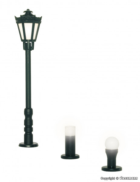 Viessmann 6160 - Gartenleuchten-Set, 3 Leuchten, schwarz