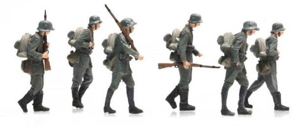 Artitec 387.404 - WW I Marchierende Deutsche Infanterie 6 Fig. Fertigmodell aus Resin, lackiert