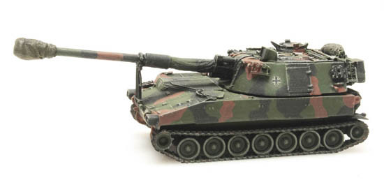 Artitec 6870098 - BRD M109 A3G Flecktarnung Eisenbahntransport Fertigmodell aus Resin, lackiert