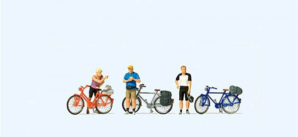 Preiser 10644 - Stehende Radfahrer in sportlicher Kleidung (2)
