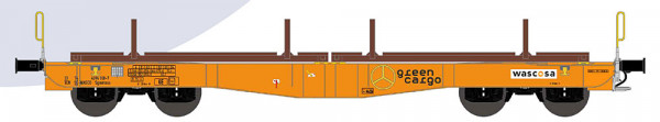 NME 560601 - SJ Containertragwagen "WASCOSA - GREEN CARGO", orange, m. Ladegestell Ep.6