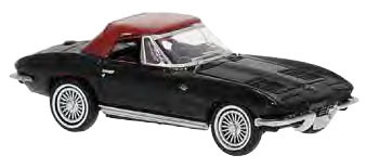 Brekina 18025 - Chevrolet Corvette C2 Cabrio, schwarz geschlossen