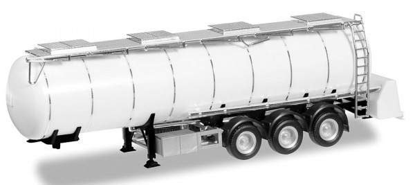 Herpa 076463-003 - Feldbinder Lebensmitteltankauflieger 3achs, weiß