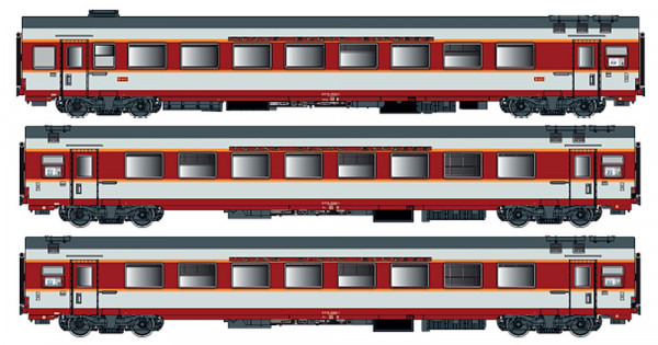 LSmodels 40804AC - 3er Set GC Personenwagen SNCF, Ep.IV, Etendard, B, AC