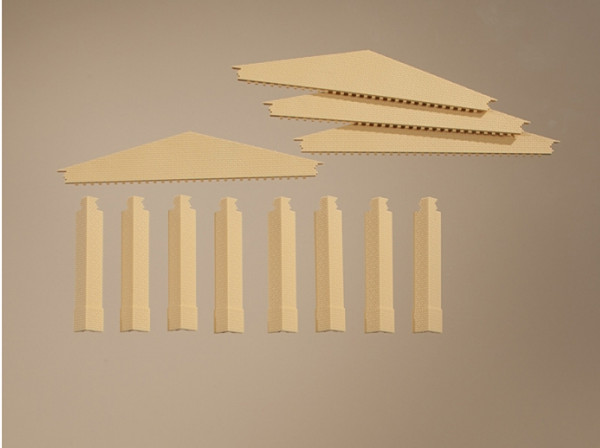 Auhagen 80407 - Giebel und Ecksäulen kurz gelb