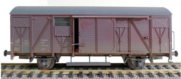 Exacttrain 22098 - DR gedeckter Güterwagen G1000 mit braunen Lüfterklappen Ep.4, verschmutzt