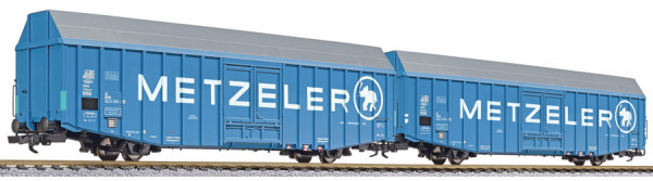 Liliput 230161 - DB Set Großraum-Güterwagen Hbbks 2-teilig Ep.4, "Metzeler"