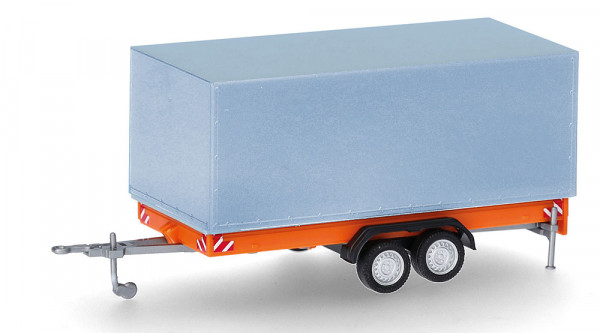Herpa 055468 - Tandem-Planenanhänger für LKW 7,5t, orange/grau