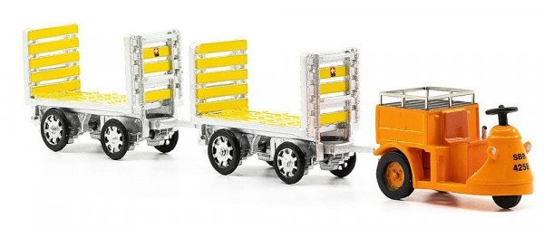ACE 888703 - SBB Elektro-Schlepper Nefag 3-Rad mit zwei Trolleys