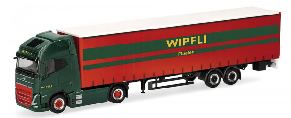 Herpa 319171 - Volvo FH GL XL 2020 Electric Gardinenplanen-Sattelzug "Wipfli" (CH)