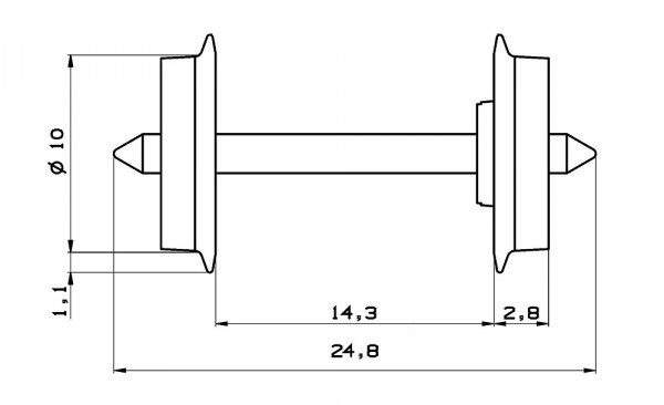 Roco 40177 - DC Radsatz 10mm