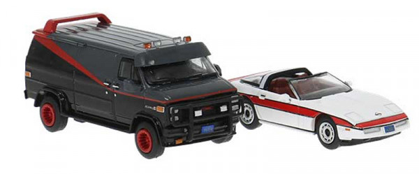 Brekina 90501 - Set mit GMC Vandura und Corvette C4 (PCX)