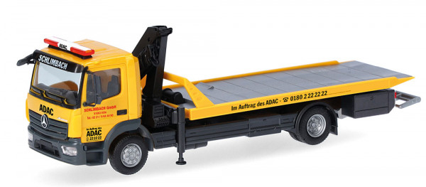Herpa 321273 - Mercedes-Benz Atego 13 Plateau-Abschlepp-LKW "ADAC/Schlimbach"