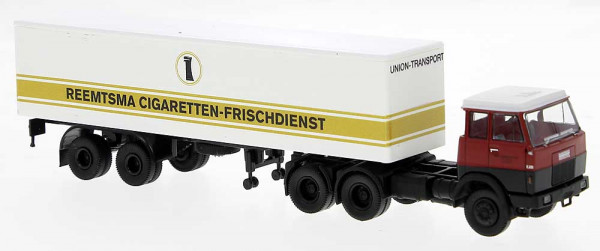 Brekina 82252 - Hanomag Henschel F 221 S Koffer Union Transport/Reemtsma