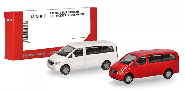 Herpa 014212 - MiKi MB Vito Bus weiß/rot 2St