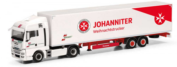 Herpa 318150 - MAN TGX XLX Euro6c Koffer-Sattelzug "Wandt/Johanniter Weihnachtstruck"