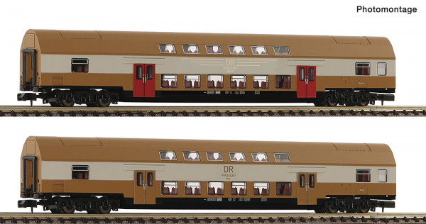 Fleischmann 6260075 - DR 2er Set DoSto Wagen Senf E4