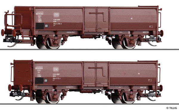 Tillig 01105 - DB Set 2-teilig offene Güterwagen E037 Ep.4, beladen mit Steinkohle