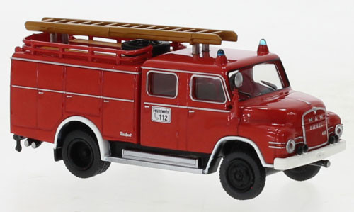 Brekina 45131 - MAN 450 HA TLF 16 rot, weiss, 1960,