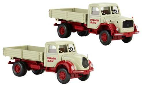 PMS 251584 - Magirus 2er Set: Pritschenkipper 126D 11 AK und Mercur 120 AK, Serie 800 Wimo Bau,