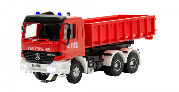 Viessmann 8050 - MB ACTROS 3-achs Feuerwehr mit Abrollcontainer und Rundumleuchten, Basis, Funktions