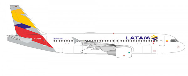 Herpa 538855 - LATAM Airlines Chile Airbus A320 - Colombia Flag livery