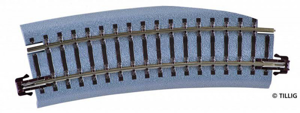 Tillig 83730 - Bettungsgleis braun, - Pass-Stück links R353/15°