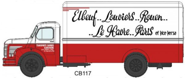 REE CB-117 - Berliet GLC 6 Kasten rot / weiß, "TRANSPORTS ELBEUVIENS"